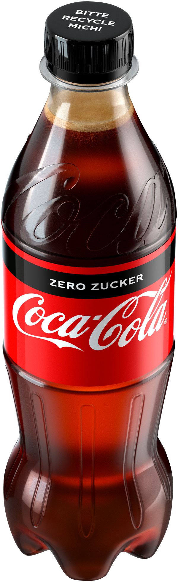 Bitte recycle mich! Verschluss Coca-Cola PET-Flasche