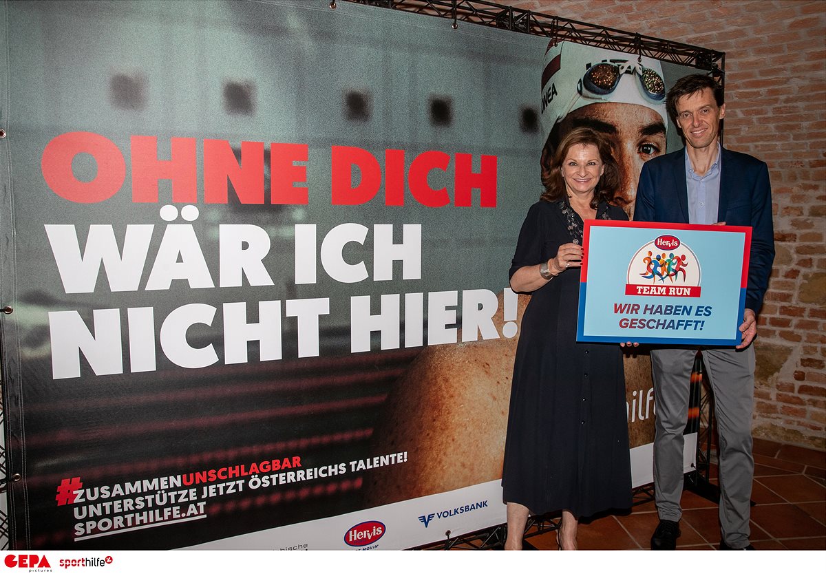 Sporthilfe-Präsidentin Susanne Riess und Hervis-Geschäftsführer Werner Weber
