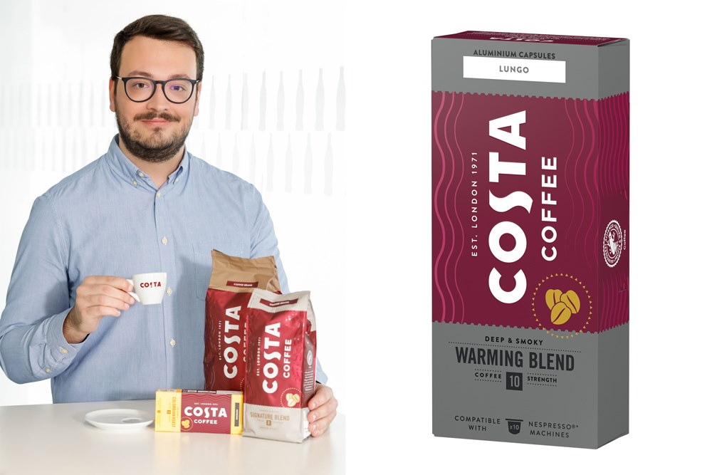 Brand Ambssador David Riedel mit Costa Coffee