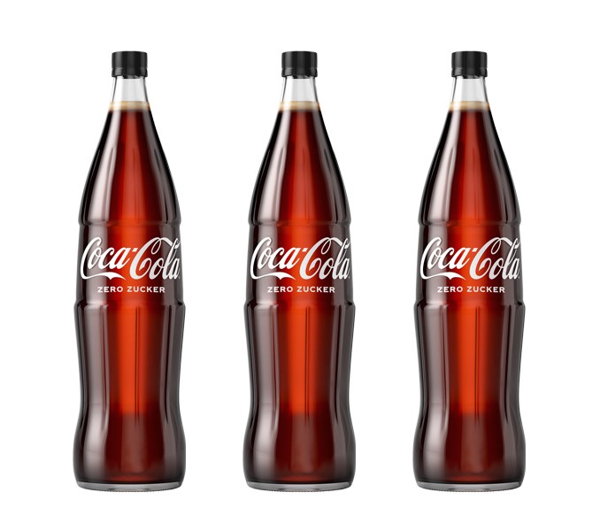 Coke zero 1 Liter Mehrweg-Glasflasche