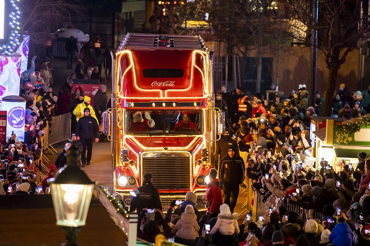 Der Coca-Cola Weihnachtsmann war im Wiener Prater